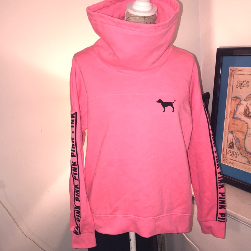 VS PINK COWL SWEATSHIRT